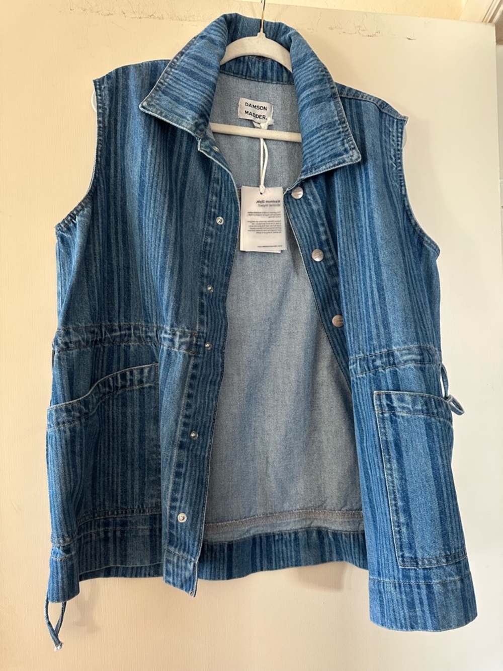 Damson Madder Blue Denim Sleeveless Vest